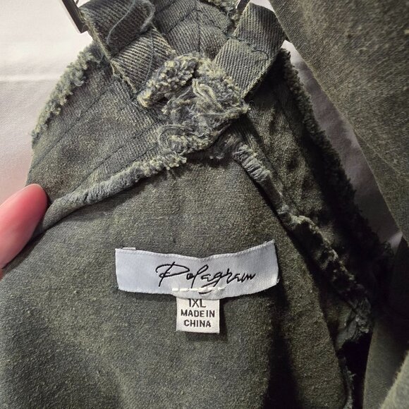 NWT Polygram Overall Pants Green Size 1X Elastic Waist Pockets Comfy - Picture 5 of 9